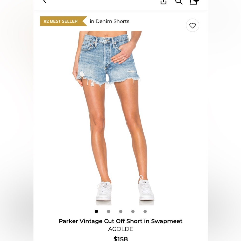 Agolde Parker Vintage Cut Off Short in Swapmeet